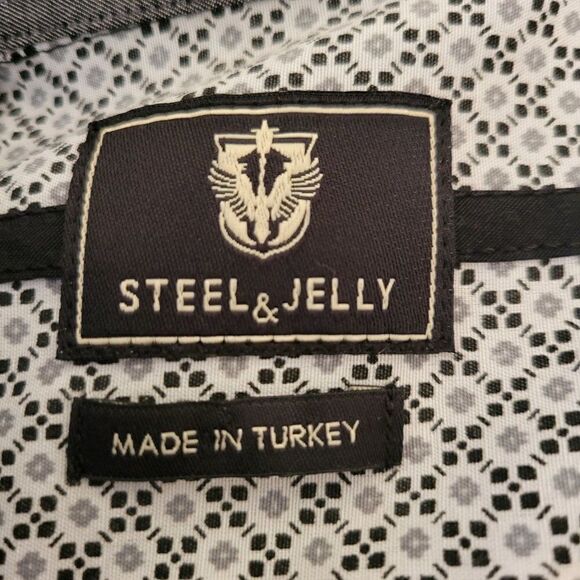 Steel & Jelly Mens Black Button Down Shirt (Size L) - Picture 5 of 8